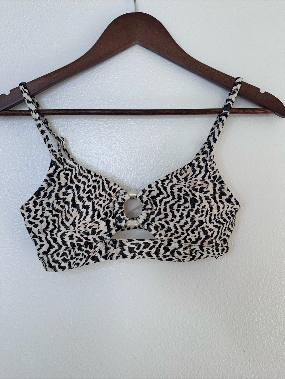aerie Black and Cream Bikini Top